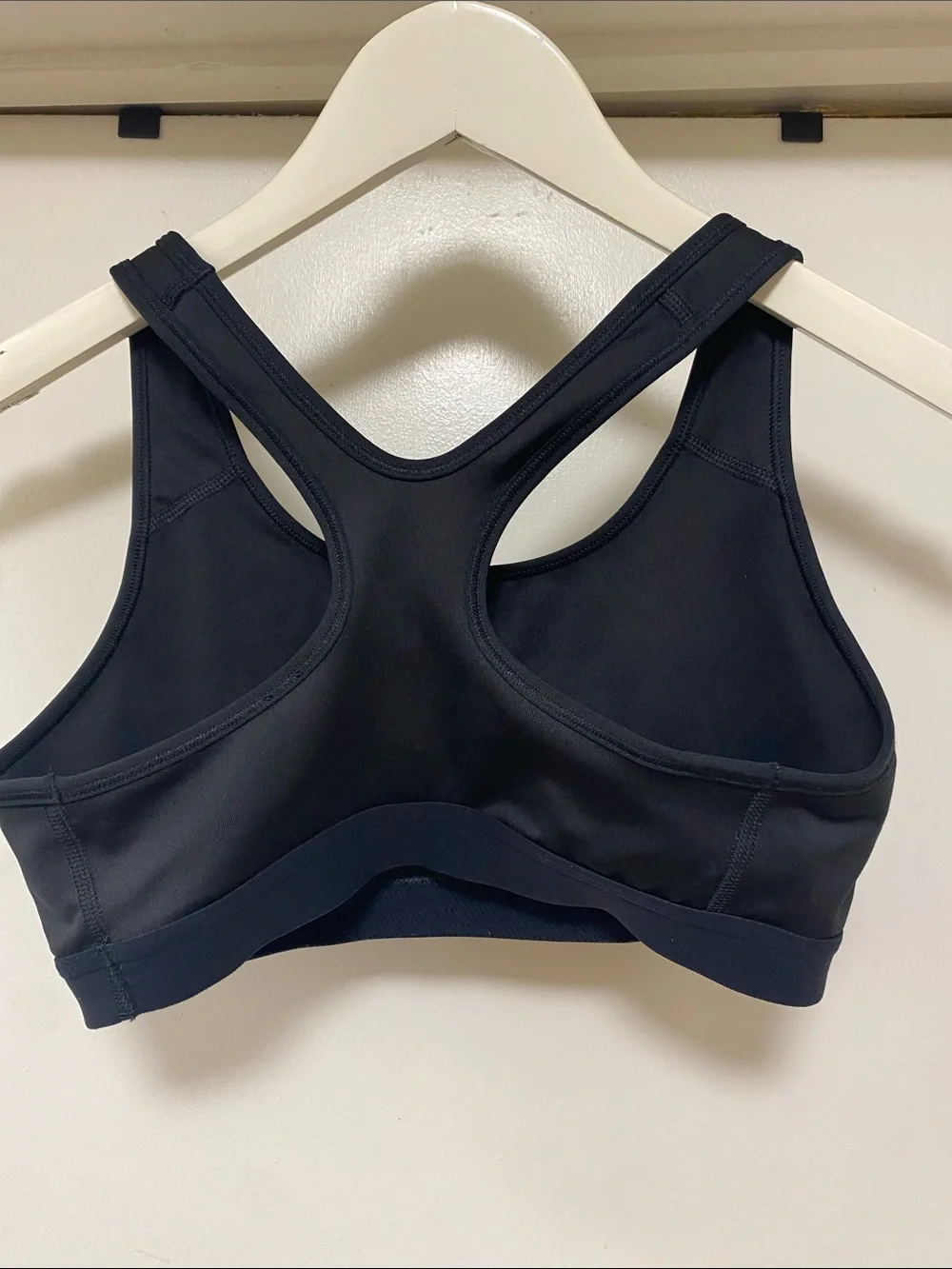 Nike Black Sports Bra with White Swoosh - Racerback Support